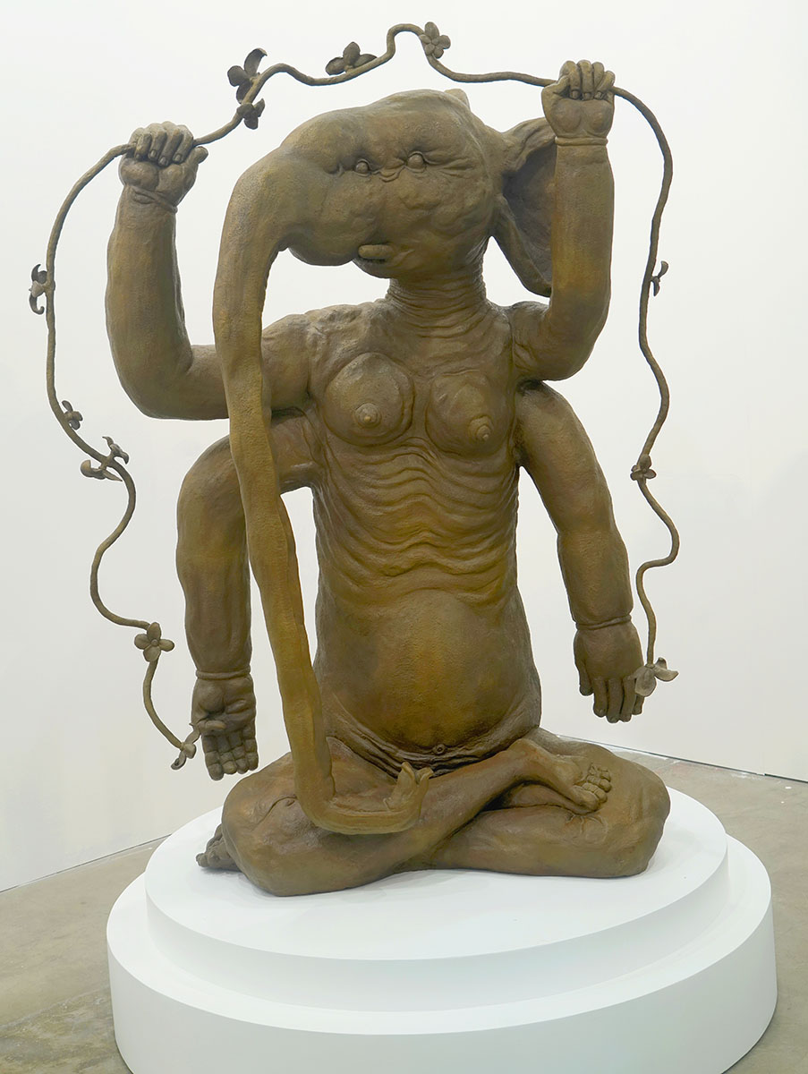Elephant Man in bronze by Jogen Chowdhury